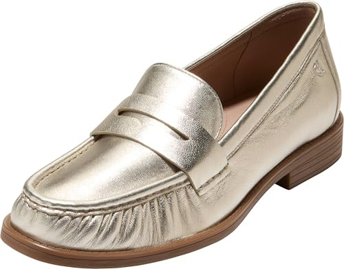 Cole Haan Women's Stassi Soft Loafers, Soft Gold Leather, 11-B US | Amazon (US)