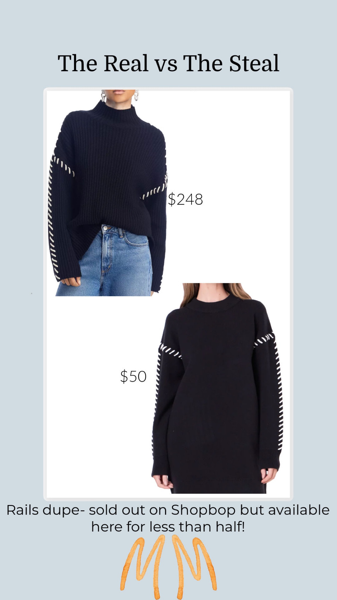Look for less! 

#whipstitch #sweater #sweaters #dupes #dupe #dupesweater #sweaterdupe #holidayoutfits #winteroutfits #blacksweater #blacksweaters #thanksgivingoutfit 

#LTKfindsunder50 #LTKSeasonal