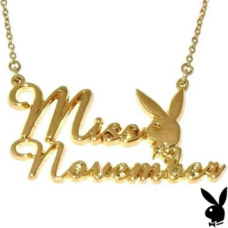 Playboy Necklace MISS NOVEMBER Bunny Pendant Gold Plated Playmate of the Month | Walmart (US)