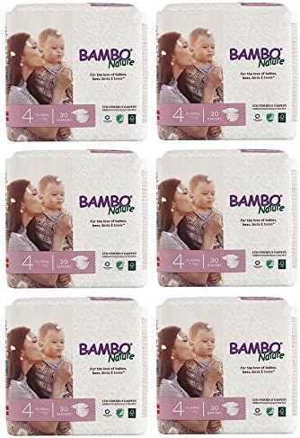 Bambo Nature Eco Friendly Premium Baby Diapers for Sensitive Skin, Size 4 (15-40 lbs), 180 Count ... | Amazon (US)