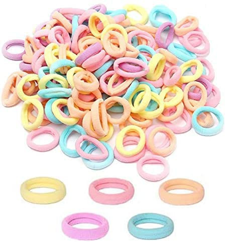 200Pcs Baby Hair Ties, Soft Cotton Toddler Hair Ties for Girls and Kids, 1 Inch Multicolor Seamle... | Amazon (US)