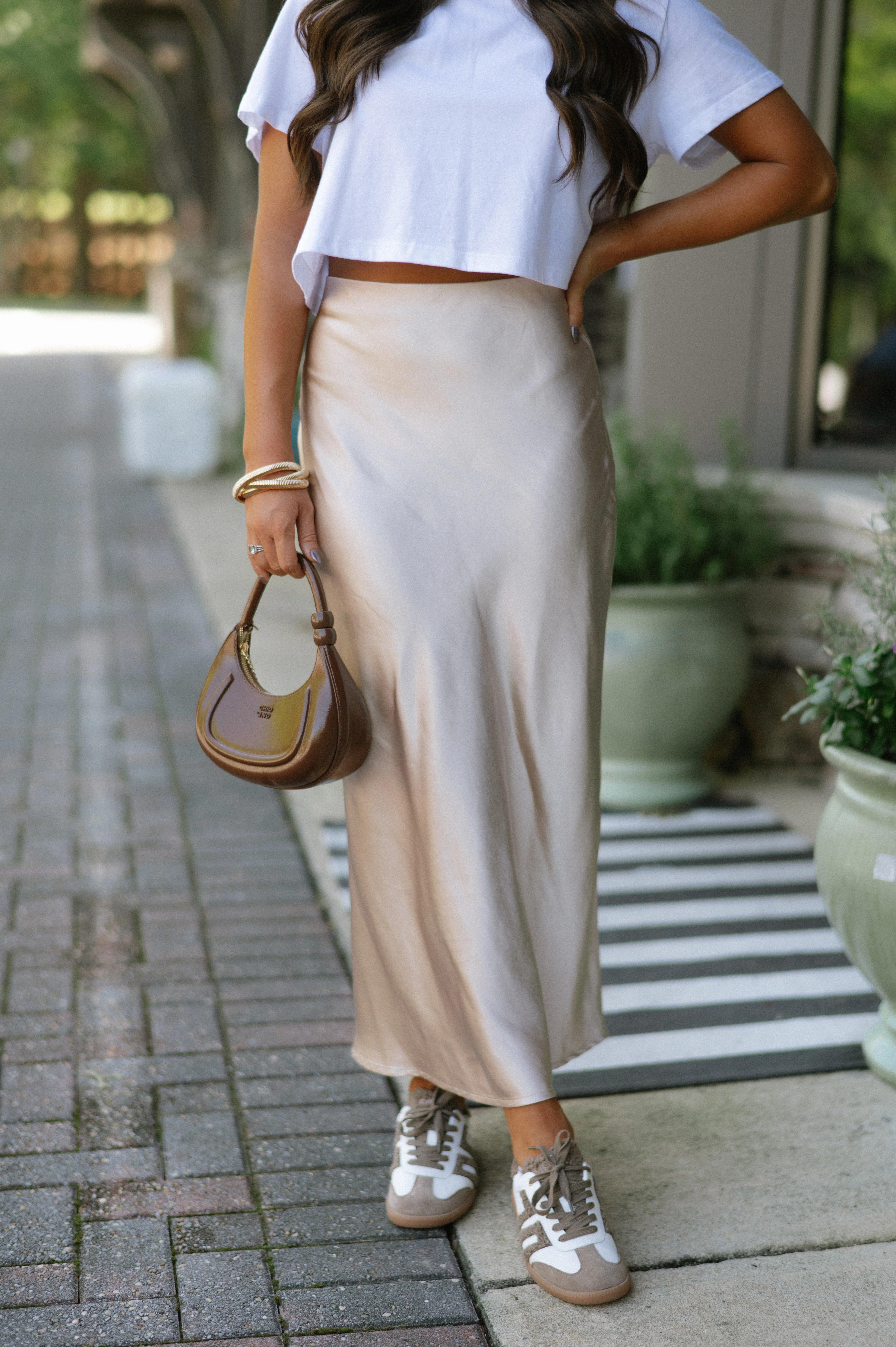 Luna Maxi Skirt-Champagne | These Three