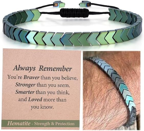 Easter Gifts for Him/Her-Strength/Protection-Natural Hematite Arrow Bracelet-Unisex Style/Adjusta... | Amazon (US)