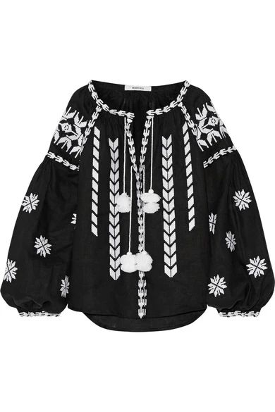 Embroidered linen blouse | NET-A-PORTER (UK & EU)