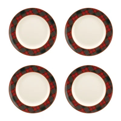 Christmas Tree TARTAN DINNER PLATE 10.5" SET OF 4 | Wayfair North America