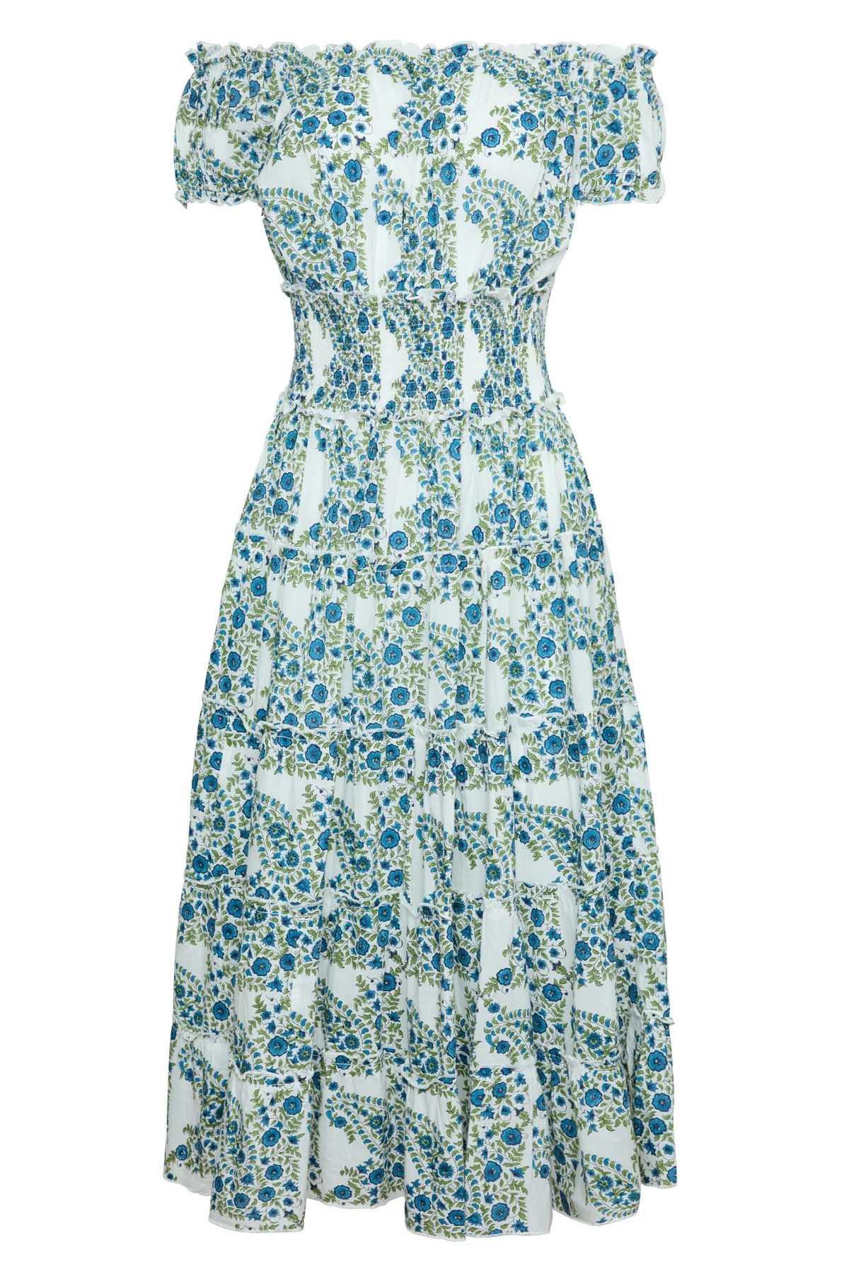 Majorca Midi Dress in Blue Green Paisley | Over The Moon