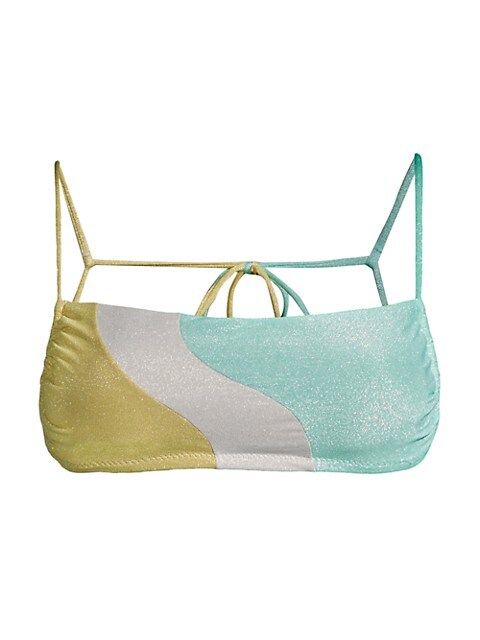 Luna Metallic Wave Bikini Top | Saks Fifth Avenue