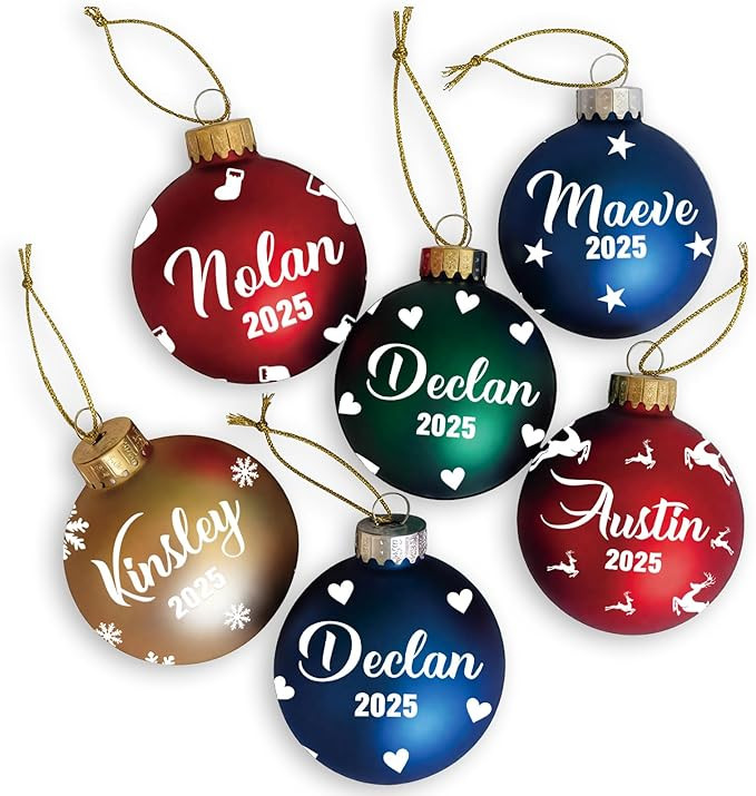 Custom Christmas Ball Ornaments with Name, Personalized Ball Hanging for Christmas Tree Decor, Xm... | Amazon (US)