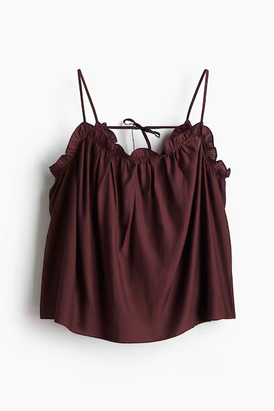 H & M - Ruffle-Trimmed Camisole Top - Red | H&M (US + CA)