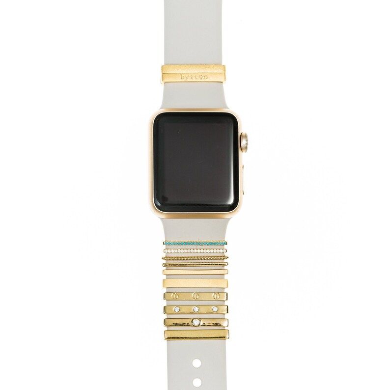 gold BYOB - build your own bytten stack - Apple Watch & Fitbit Versa accessory, band charm | Etsy (US)