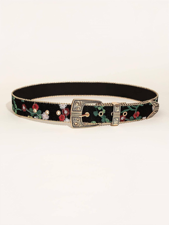 1pc Women Floral Embroidered Belt Boho Halloween | SHEIN