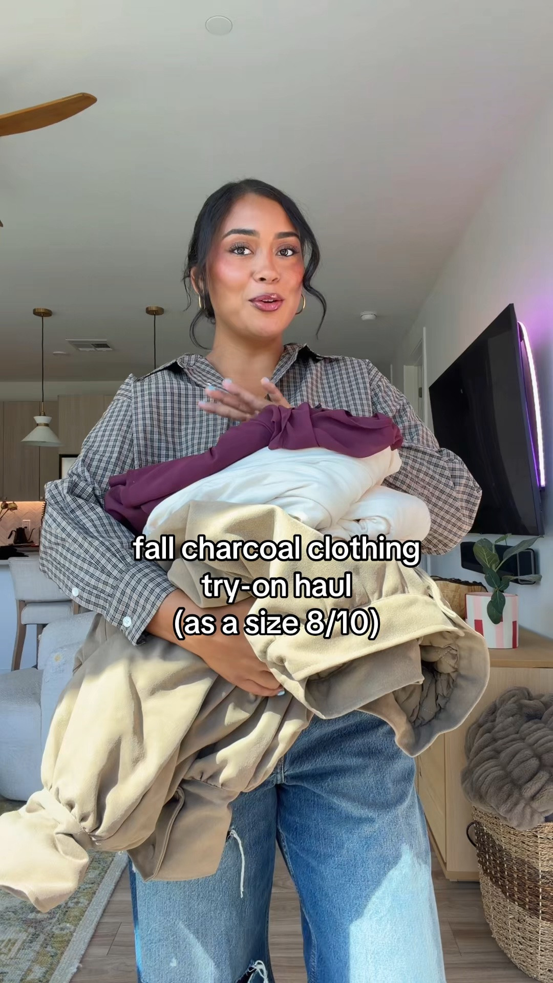 wearing a US 8 in everything but the bomber jacket! (wearing a L/ XL in that) 

Everything runs true to size imo & has a bit of stretch! The first top has a little bit of stretch in the arms but middle part is corset/ snatching like

#LTKSeasonal #LTKMidsize
