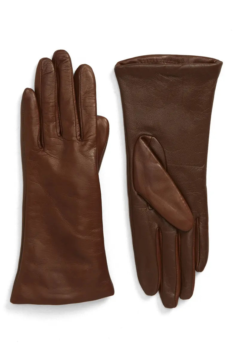Cashmere Lined Leather Touchscreen Gloves | Nordstrom