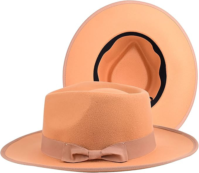 Ranch Fedora Hats for Women-Classic and Simple Wide Brim Fedora Hat,Fedora Hats for Men with Adju... | Amazon (US)