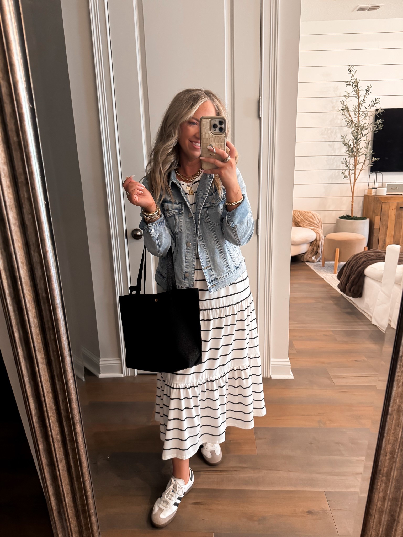 Amazon fashion Amazon finds teacher outfit casual workwear outfits fall outfit fall fashion fall workwear stripe maxi dress with pockets size small denim jacket size C small

#LTKFindsUnder50 #LTKWorkwear