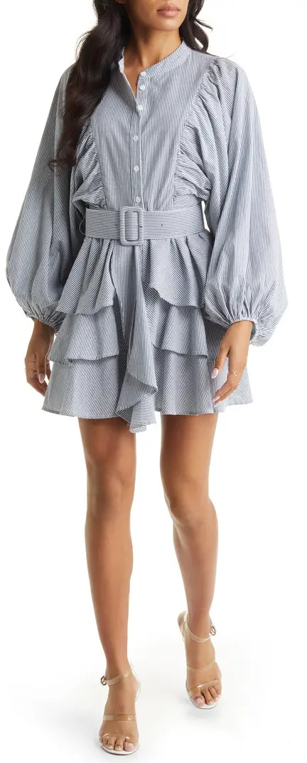 Belted Long Sleeve Ruffle Dress | Nordstrom