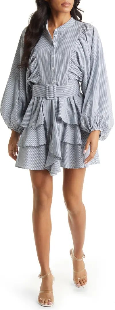 Belted Long Sleeve Ruffle Dress | Nordstrom