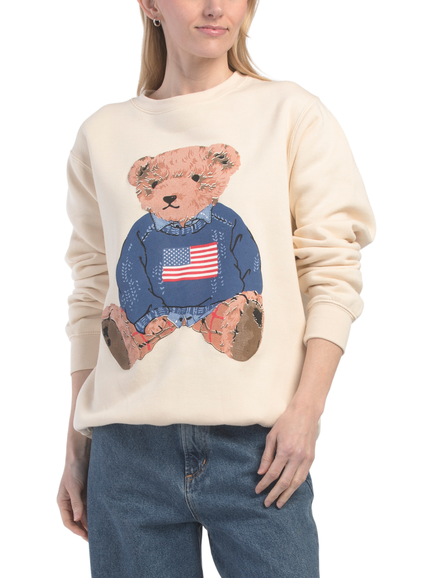Usa Teddy Bear Crew Neck Sweatshirt | Long Sleeve Tops | Marshalls | Marshalls