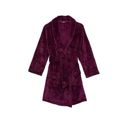 Victoria's Secret Short Cozy Plush Robe Maroon Burgundy Size XS/S NWT | Walmart (US)