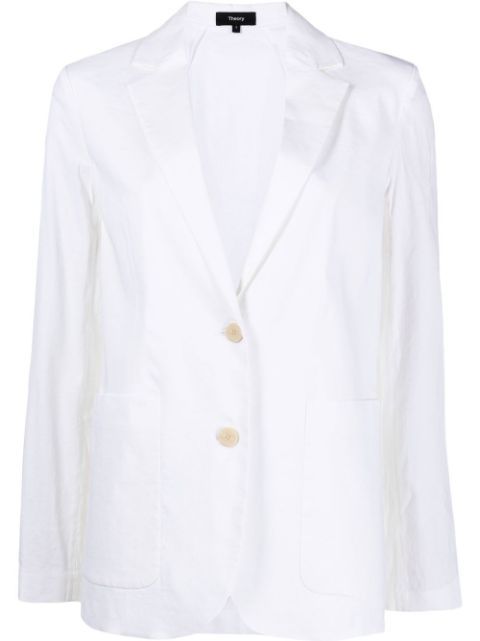 single-breasted linen blazer | Farfetch Global