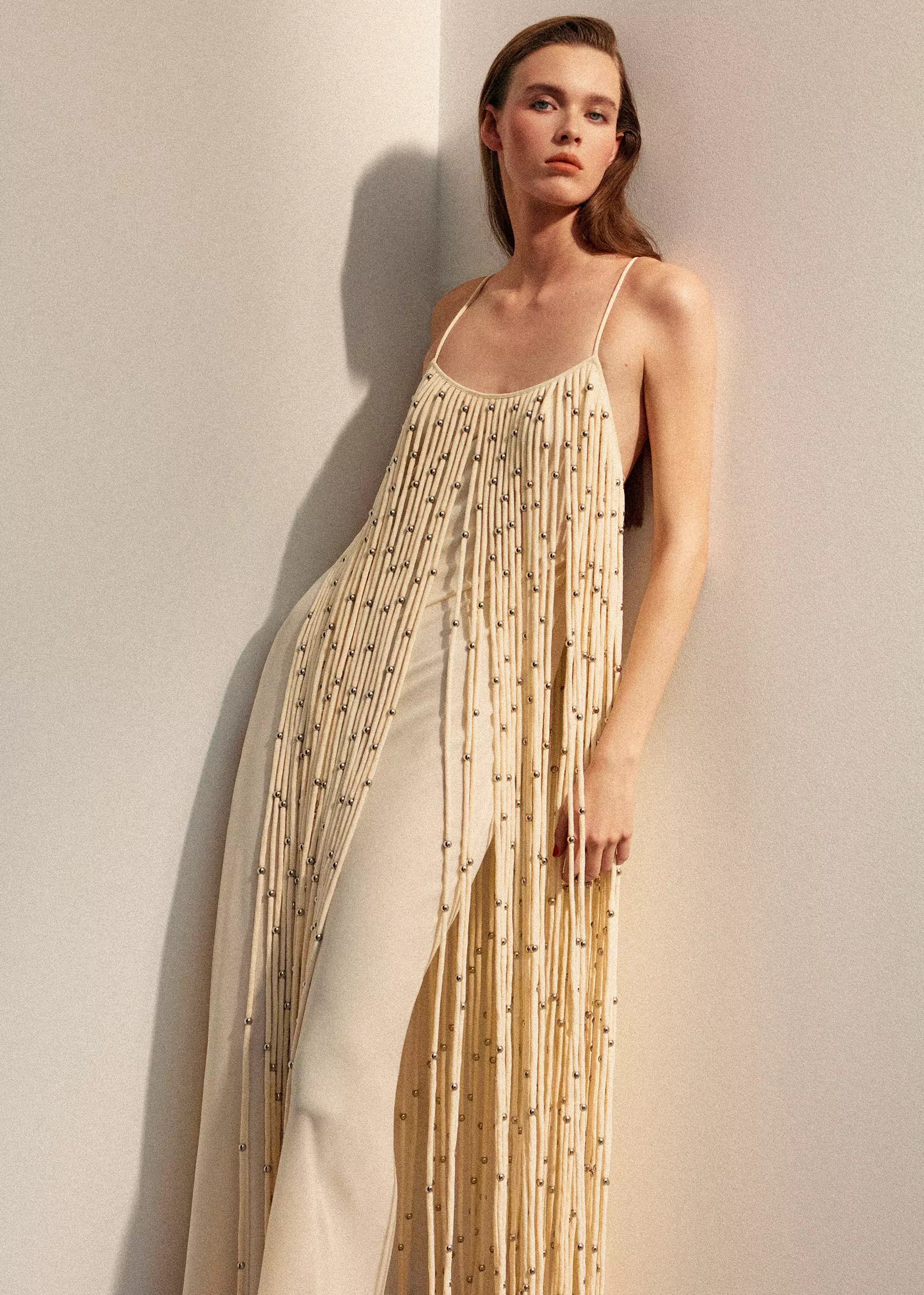 Long dress with sphere tassels | MANGO (UK)