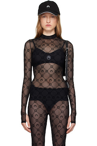 Black Moonogram Second Skin Turtleneck | SSENSE