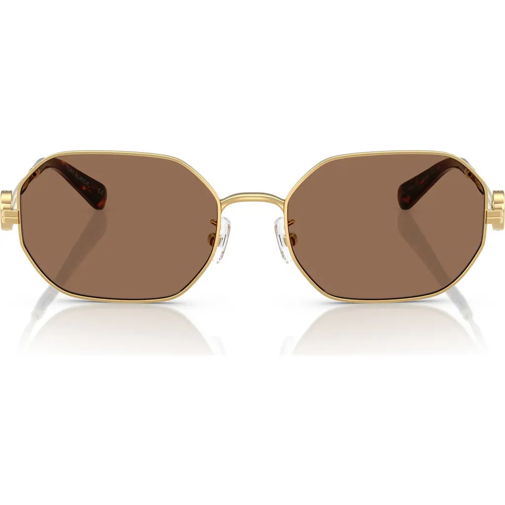 Tory Burch 55mm Irregular Sunglasses in Gold at Nordstrom | Nordstrom