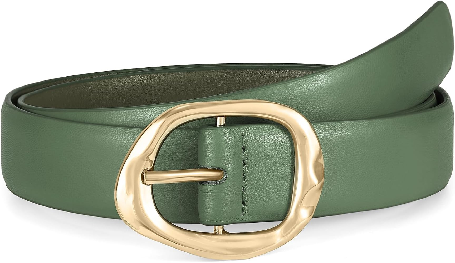 WHIPPY Leather Belt for Women Casual Waist Belt with Gold Buckle Fashion Ladies Belt for Jeans Pa... | Amazon (US)