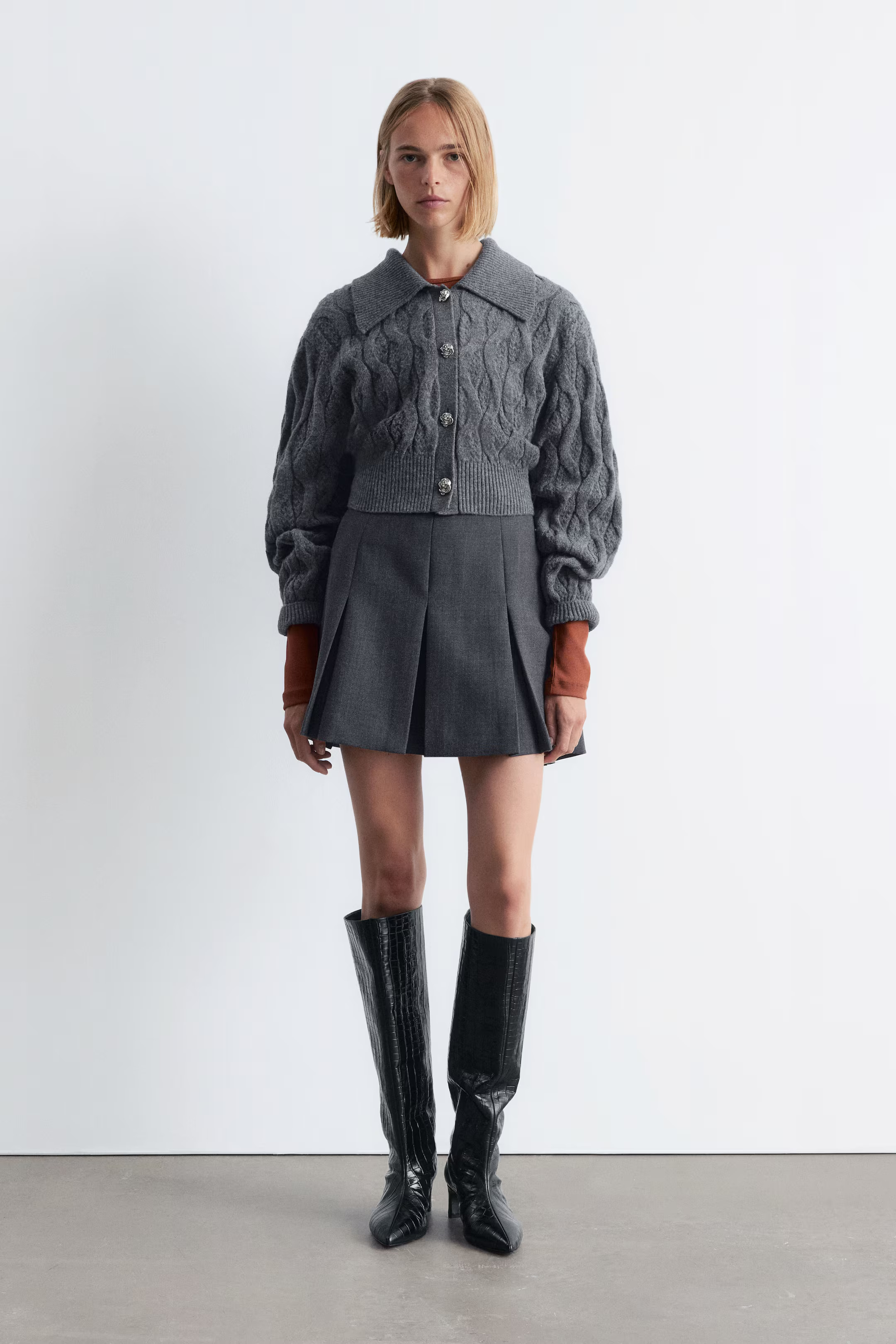 Cable-Knit Wool-Blend Cardigan | H&M (UK, MY, IN, SG, PH, TW, HK)