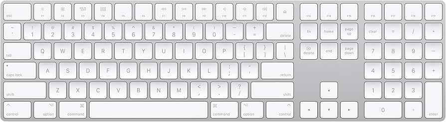 Apple Magic Keyboard with Numeric Keypad (Wireless, Rechargable) - US English - Silver | Amazon (US)