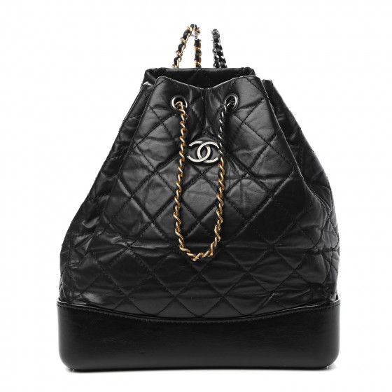 Aged Calfskin Quilted Gabrielle Backpack Black | Fashionphile