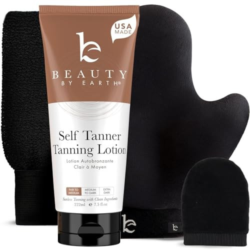Self Tanner with Tanning Mitt - USA Made Sunless Self Tanning Lotion with Organic Ingredients | Amazon (US)