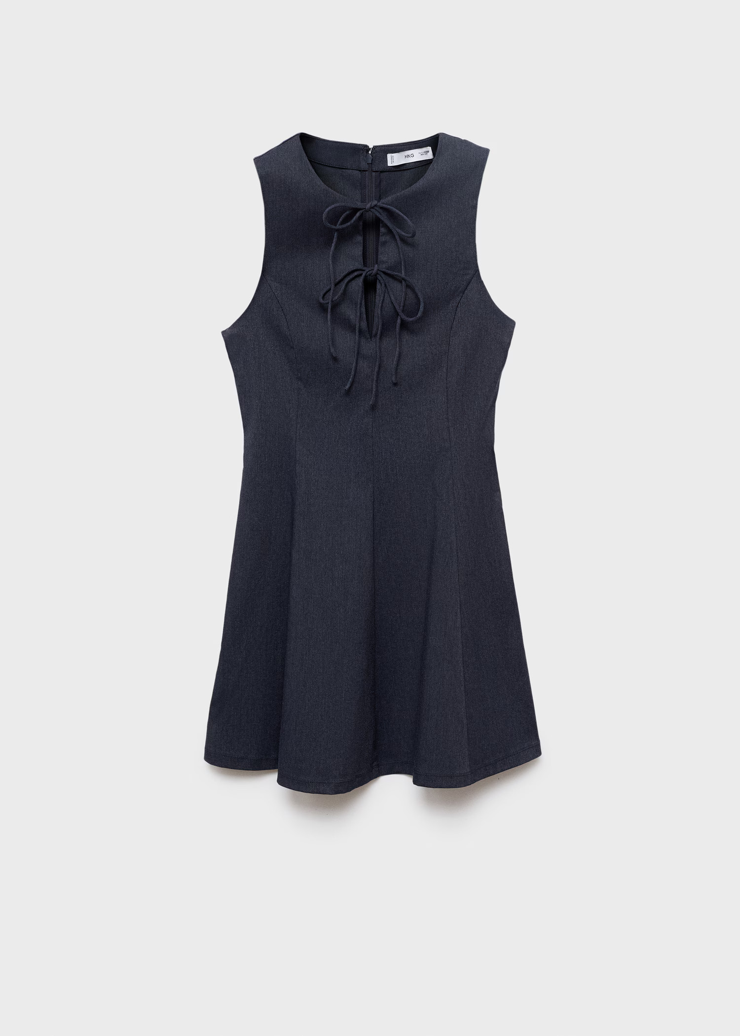Denim-effect dress with bows - Women | MANGO United Kingdom | MANGO (UK)