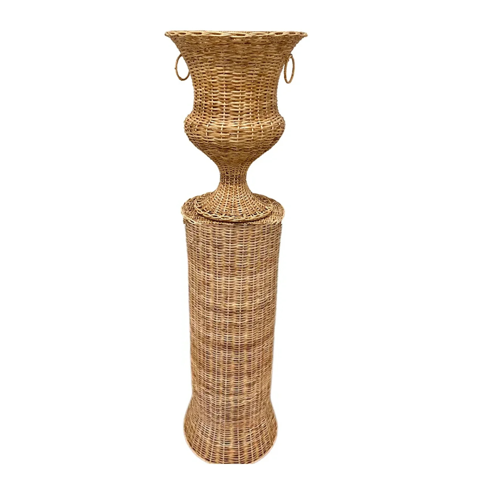 Round Wicker Urn and Pedestal | Gorgeous Living