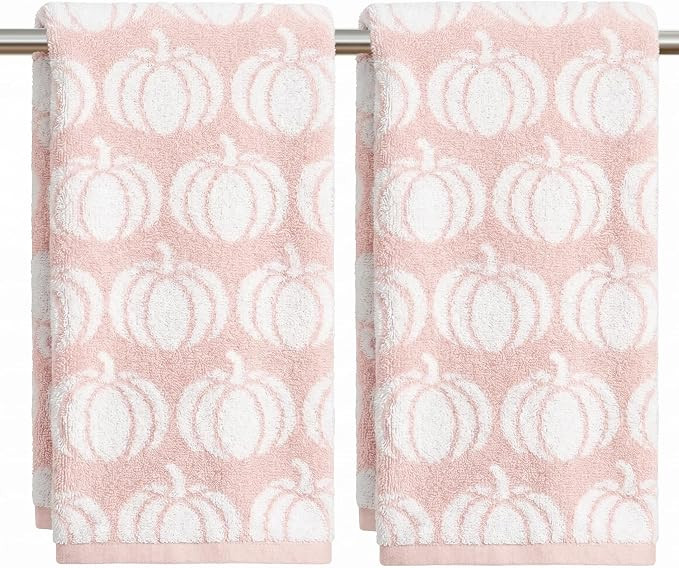 Artoid Mode 2 Pcs Beige Pink Pumpkin Fall Hand Towels for Bathroom | Autumn Thanksgiving,13.7 x 2... | Amazon (US)