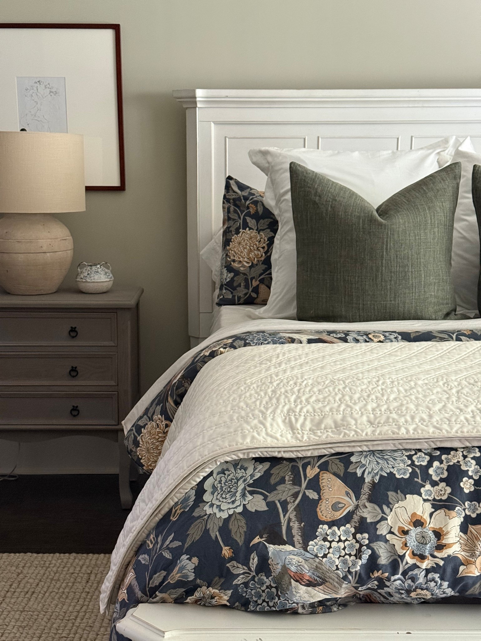 Primary bedroom, affordable bedroom furniture, bedside table, ceramic lamp 

#LTKHome