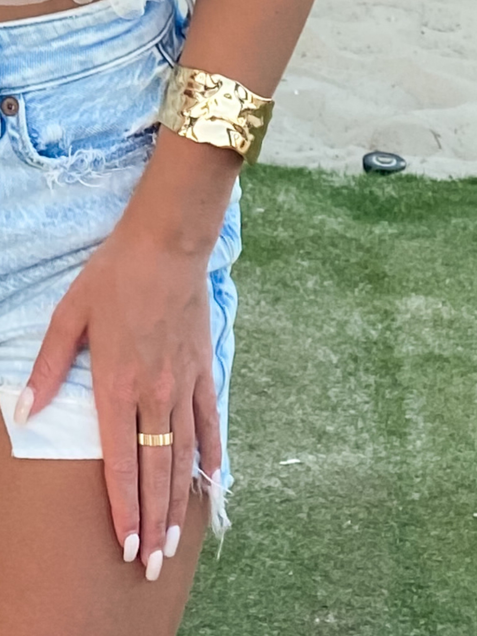 perfect jewelry combo for summer 🦪🐚 The ring SPARKLES and reflects light so well. 

#LTKSummerEdit