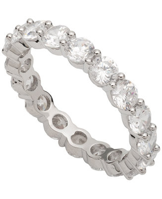 Cubic Zirconia Silver-Tone Mixed Metal Ring | Macy's
