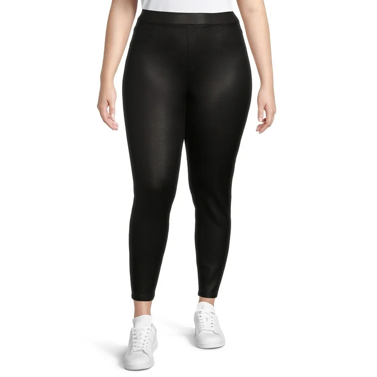 No Boundaries Juniors Plus Size Pull On Faux Leather Jeggings | Walmart (US)