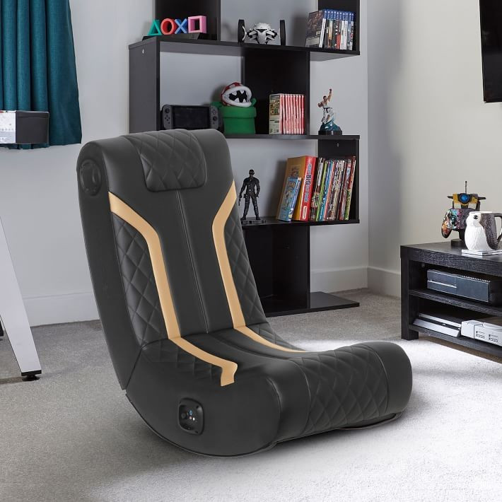 X Rocker Lux 2.0 Black/Gold Gaming Chair | Pottery Barn Teen