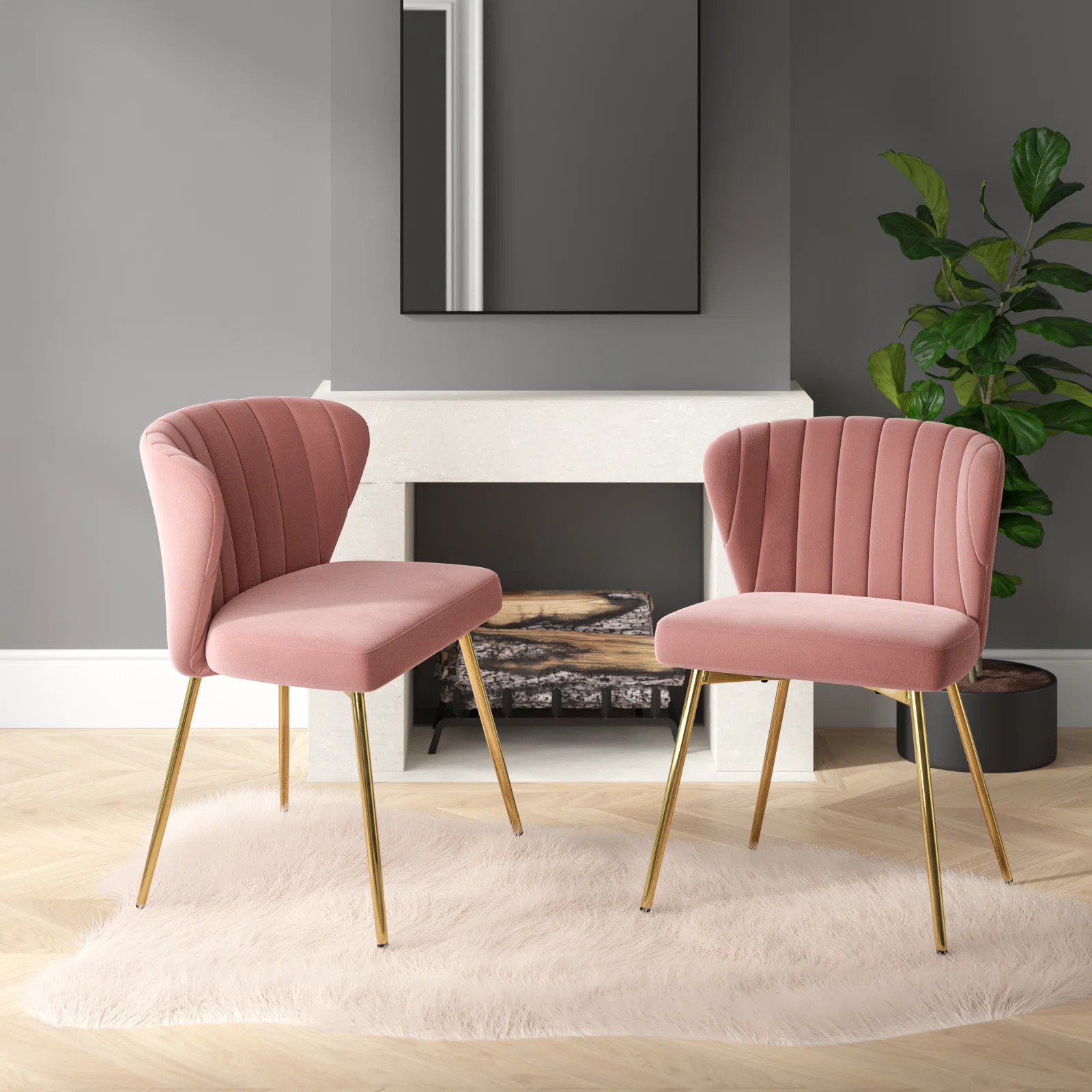Euclid Modern Tufted Velvet Wingback Dining Chair | Wayfair North America