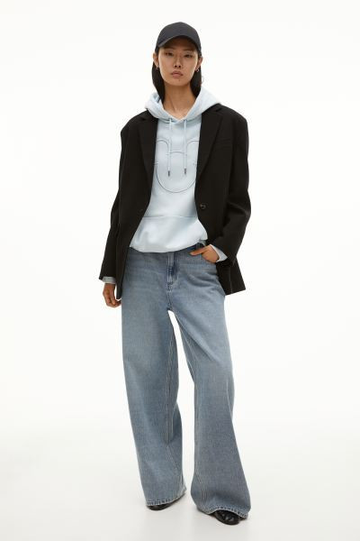 Hoodie with Motif - Light turquoise/Mickey Mouse - Ladies | H&M US | H&M (US + CA)