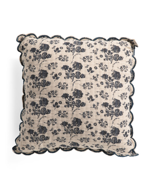 20x20 Floral Print Scalloped Pillow | TJ Maxx