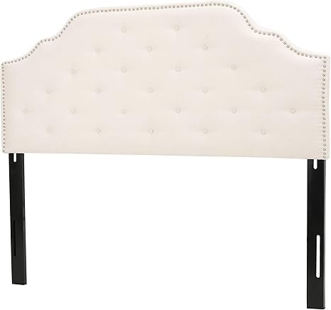 Amazon.com - Christopher Knight Home Silas Fabric Headboard, Queen / Full, Ivory - | Amazon (US)