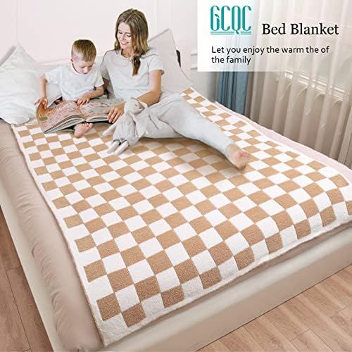 GCQC Checkered Throw Blanket, Knitted Checkerboard Grid Gingham Warmer Comfort Shaggy Soft Cozy F... | Amazon (US)