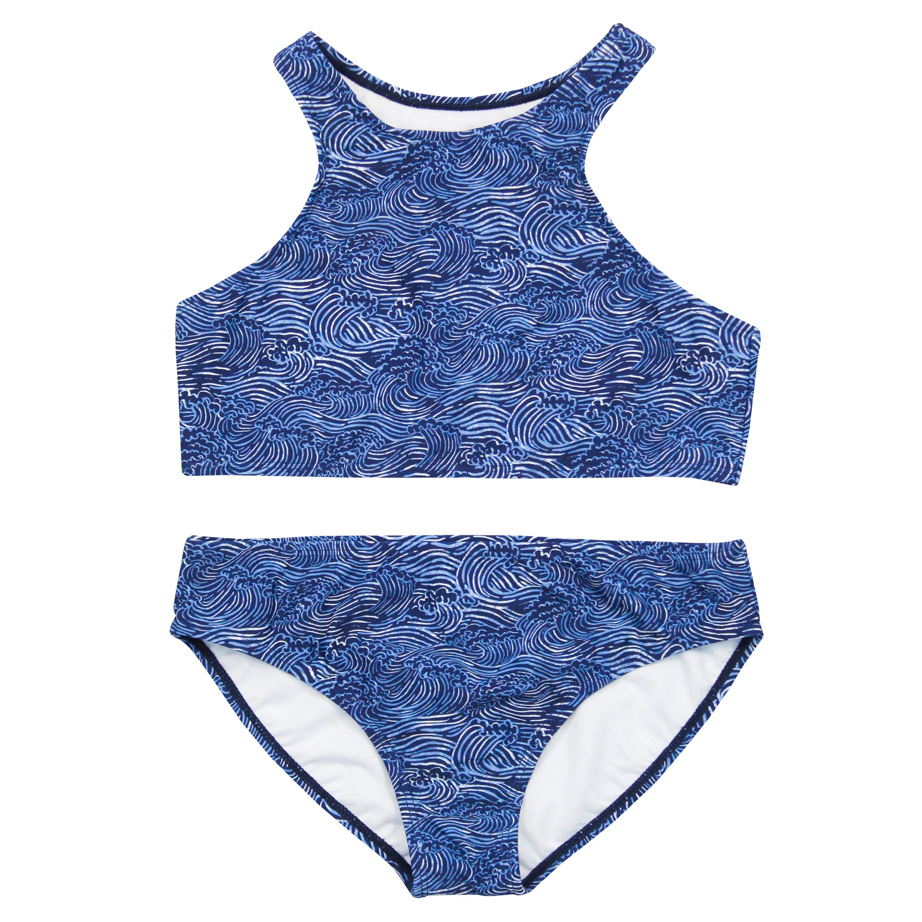 Girls Halter Top Bikini Set (2 Piece) | "Ocean Breeze" | SwimZip