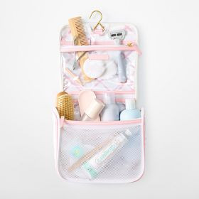 Clear Coated Dual Compartment Hanging Travel Bag | Mark and Graham