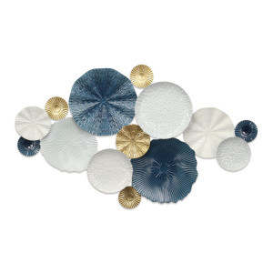 Handmade Coastal Shell Wall Decoration - 40.5" - Blue and White | Christmas Central