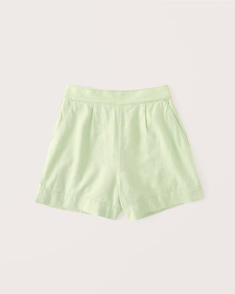 Women's Linen-Blend Pull-On Shorts | Women's Bottoms | Abercrombie.com | Abercrombie & Fitch (US)