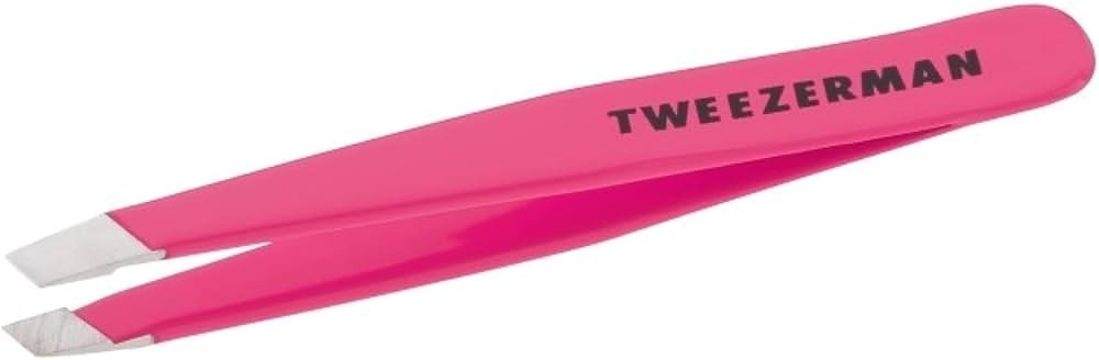 Tweezerman Stainless Steel Mini Slant Tweezer, Neon Pink, 1 Count | Amazon (US)